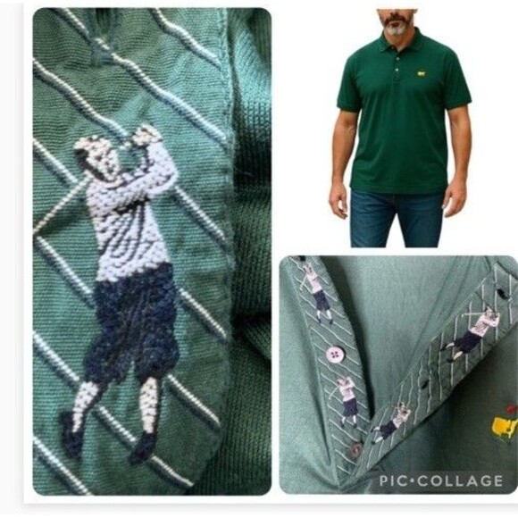 Bobby Jones Golf Polo Shirt Embroidery Masters Men's Short Sleeves Green Size XL - Picture 1 of 16